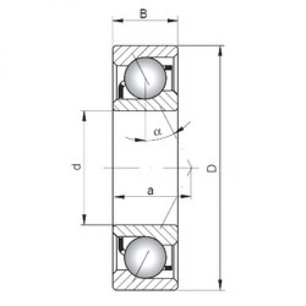 105 mm x 225 mm x 49 mm  105 mm x 225 mm x 49 mm  ISO 7321 B angular contact ball bearings #3 image